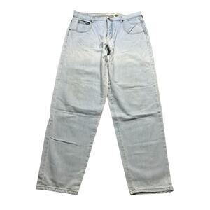 Vintage 90s Badge Denim Jeans Light Wash 38x32 Made in Brazil Actual 35x31.5